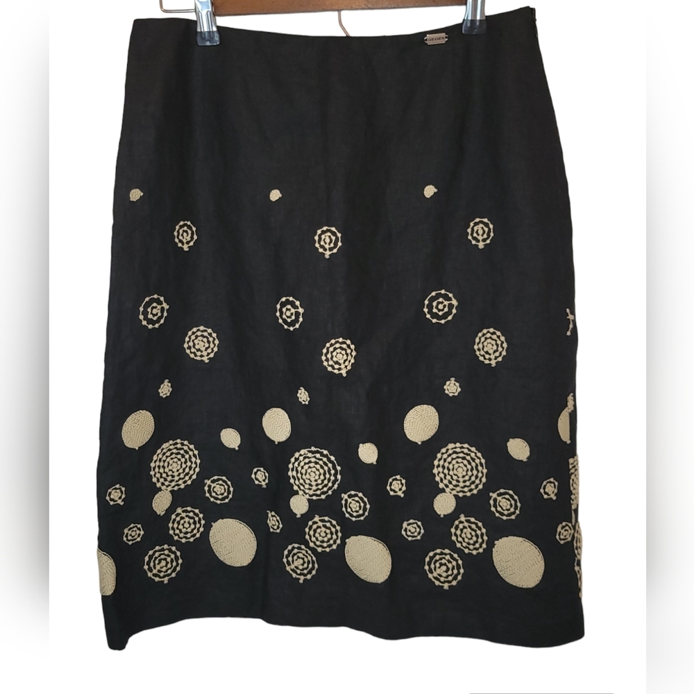 Women's Geiger Linen Blend Skirt Size 6 EU 38